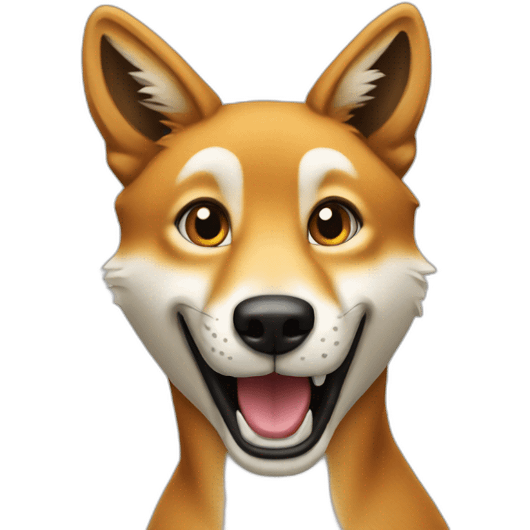 A dingo saying hi emoji