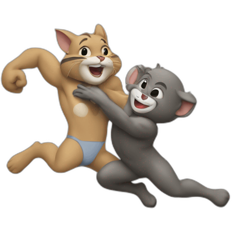 Tom jerry wrestling emoji