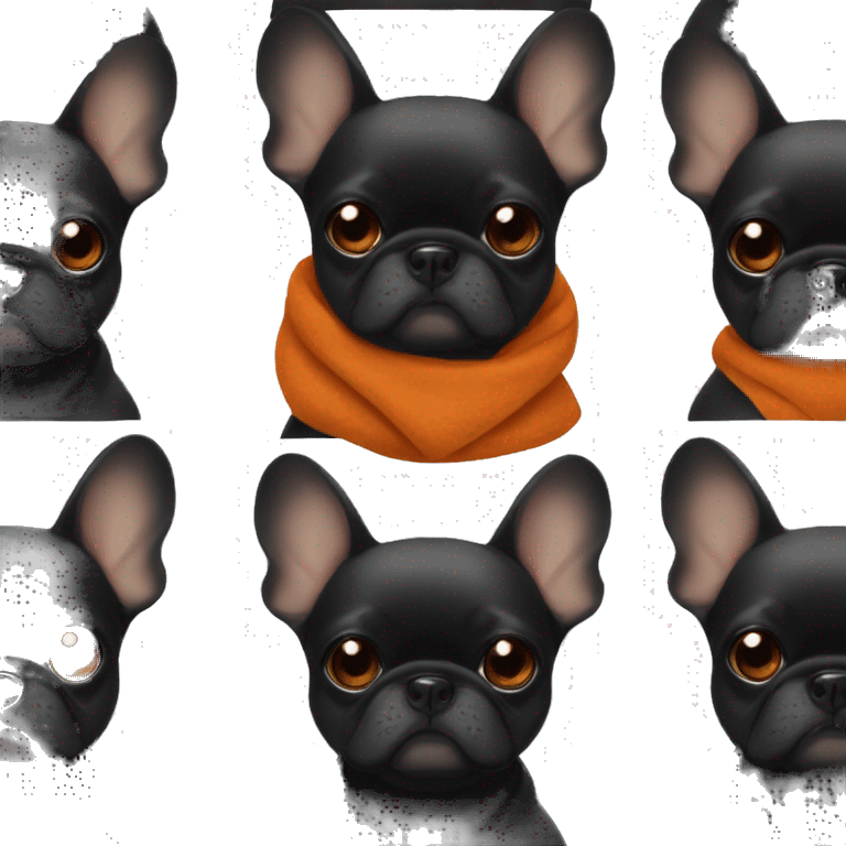 Black frenchie with burnt orange blanket  emoji