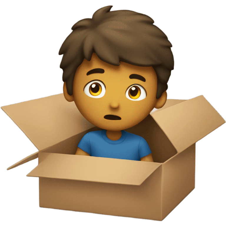 Block headed boy inside a box  emoji