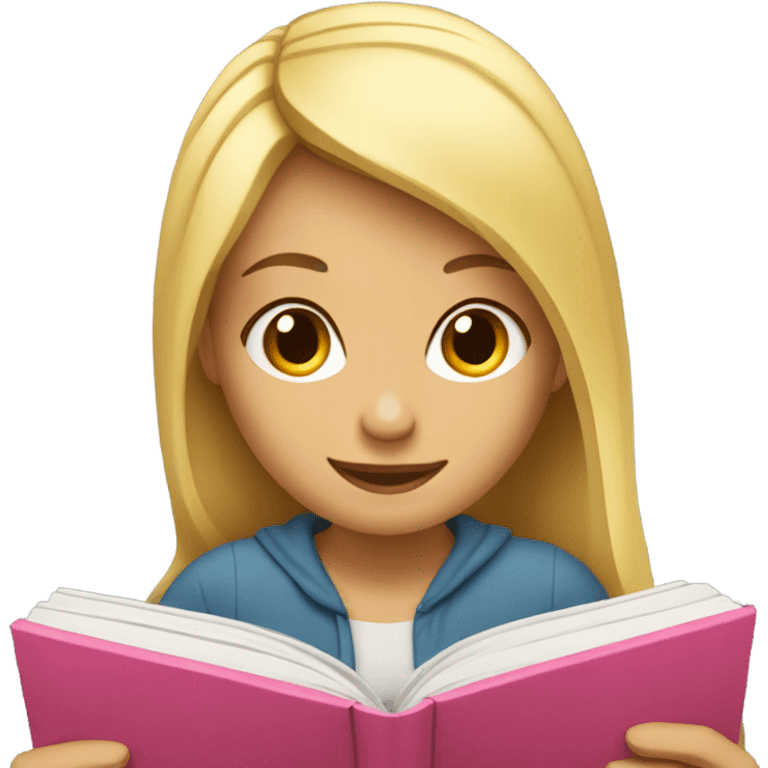 Blonde girl reading book emoji