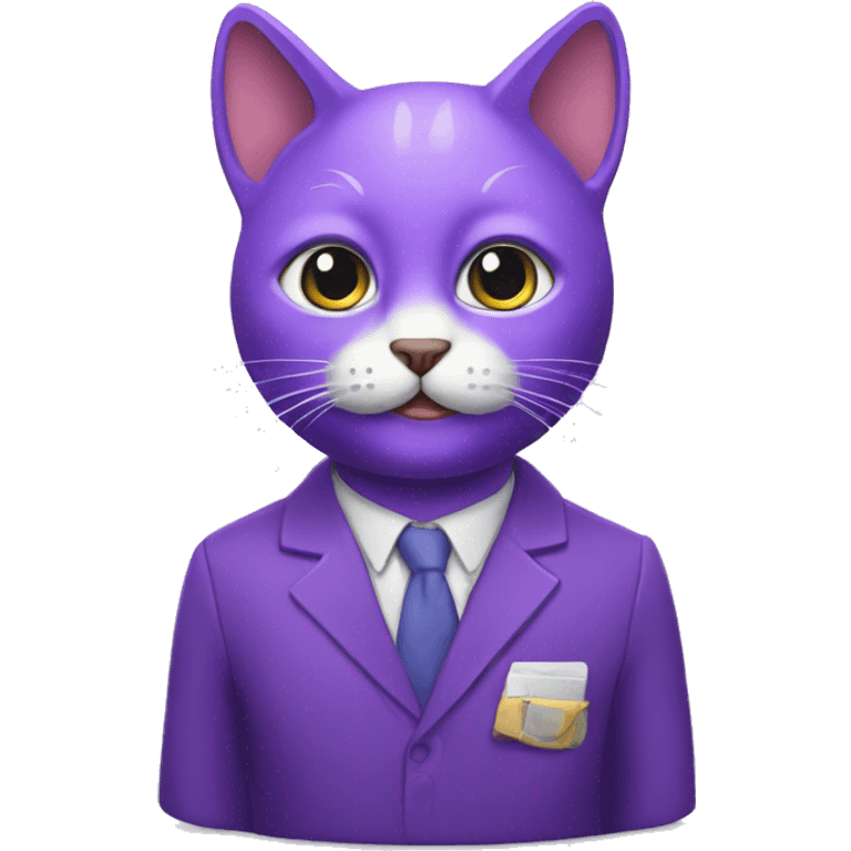 Purple humanised Cat psychologist emoji