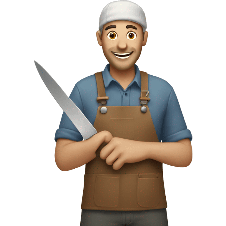 Happy crafter with a knife emoji