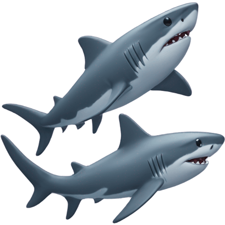 two sharks hugging emoji