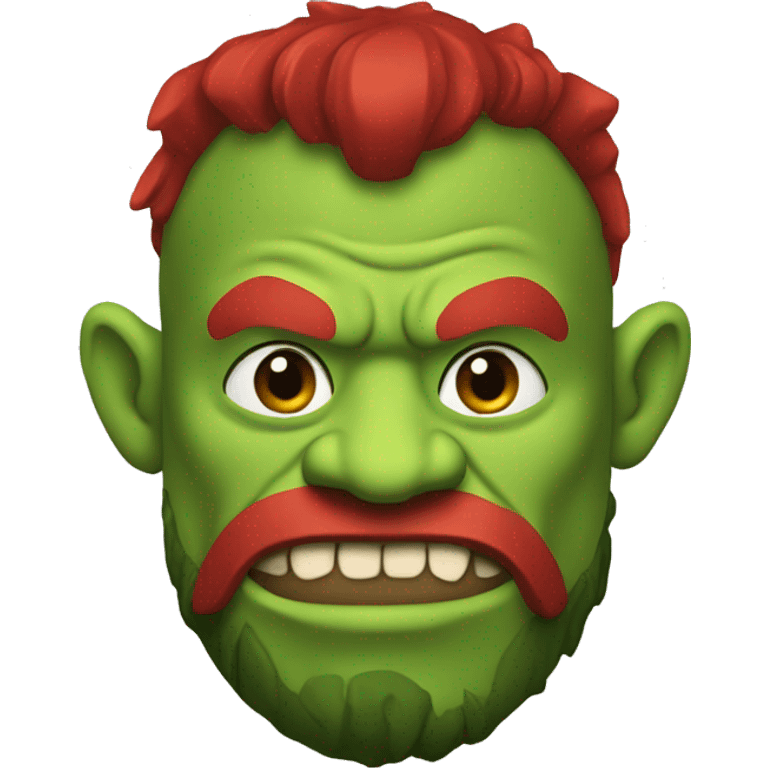 green orc with red beard and red mohican emoji