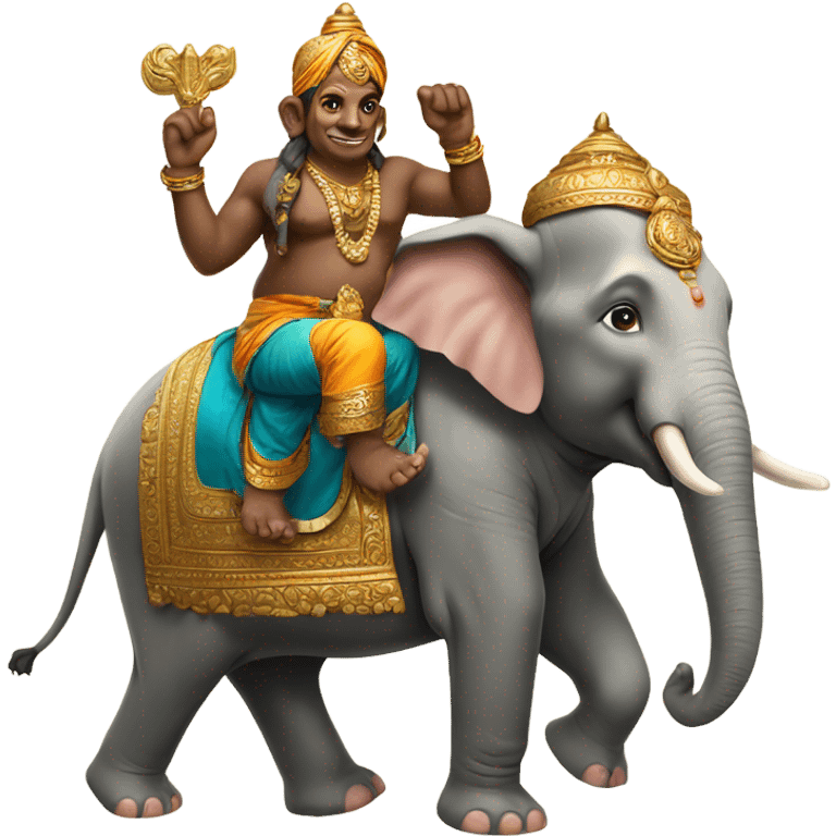 Ganesh riding an elephant  emoji