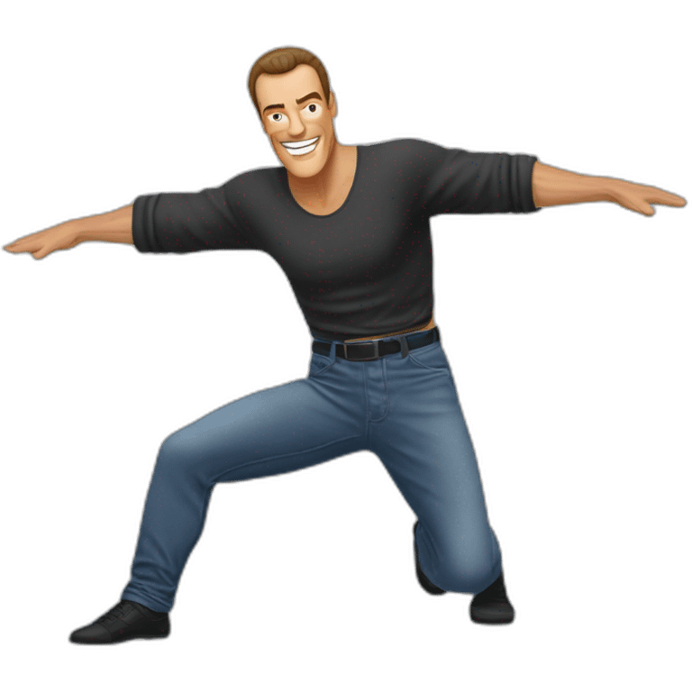 JEAN CLAUDE VAN DAMME doing the splits emoji