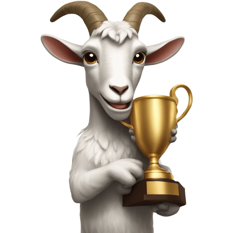 Goat holding a trophy emoji