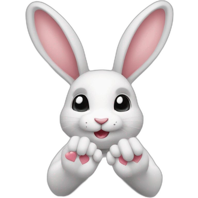 Lapin avec un cœur dans les mains emoji