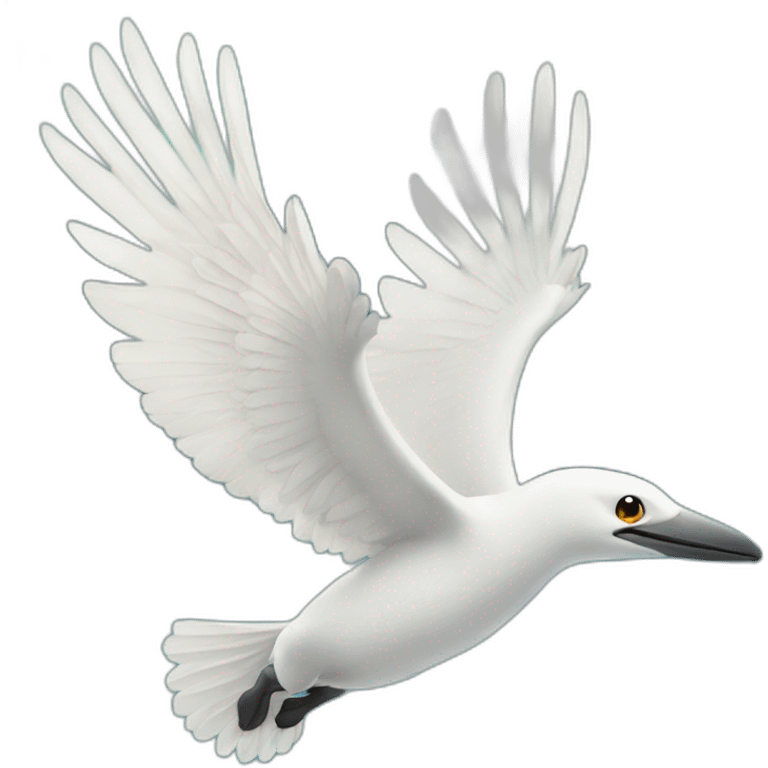 White Pélican flying emoji