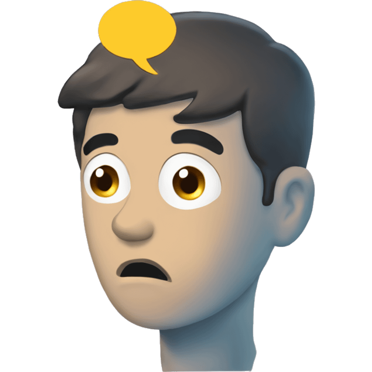 confused face with a thought bubble coming out of either side of his head  emoji