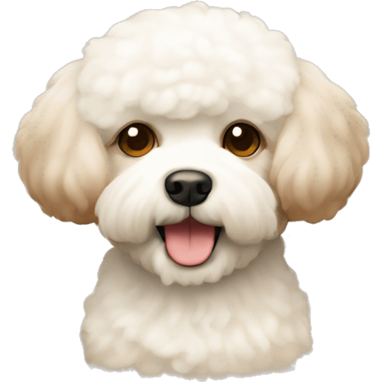 Bichon frise in beige and brown emoji