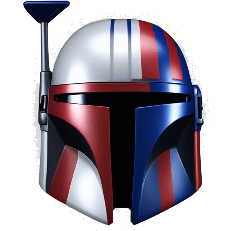 Red white and blue mandalorian helmet emoji