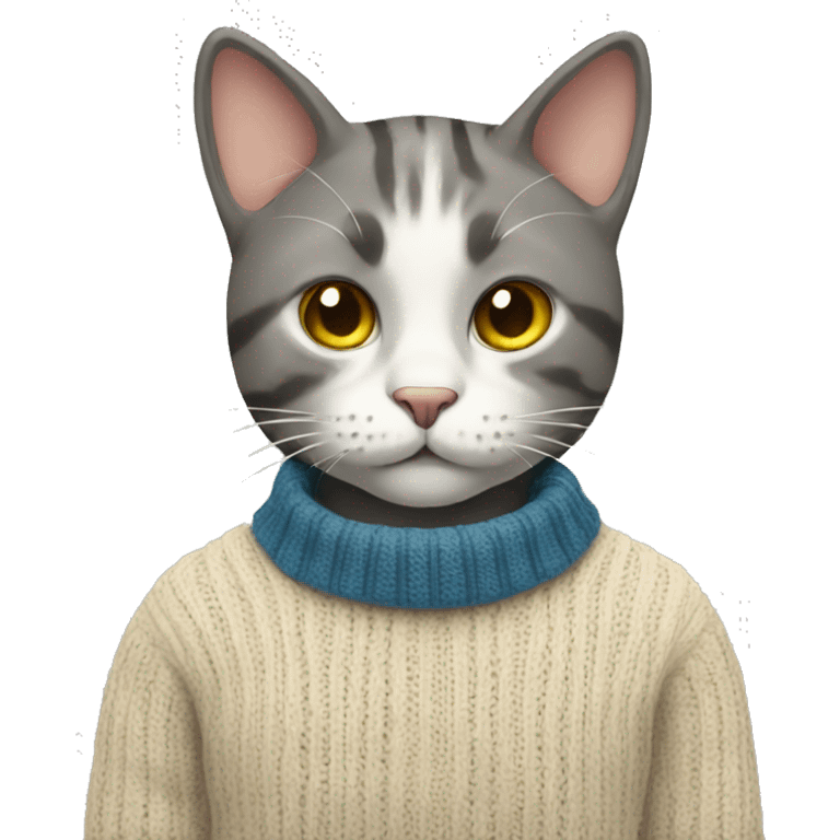 Cat with a sweater  emoji