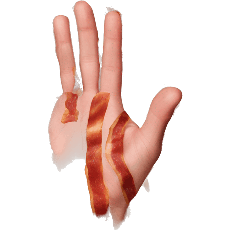 mans hand made of bacon emoji