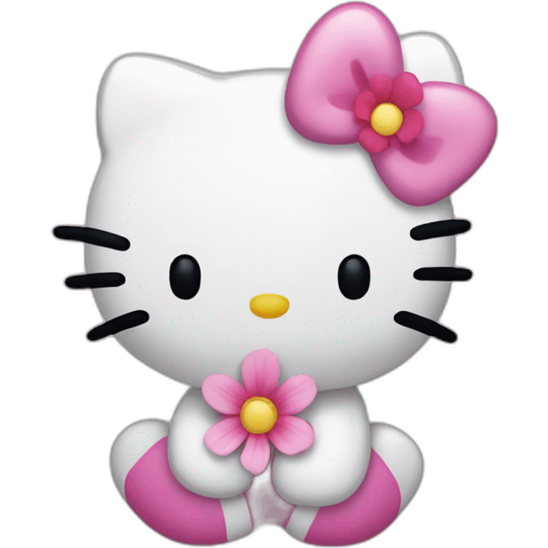 une fleur de tahiti hello Kitty emoji