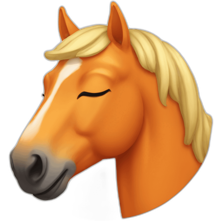 sleeping orange horse emoji