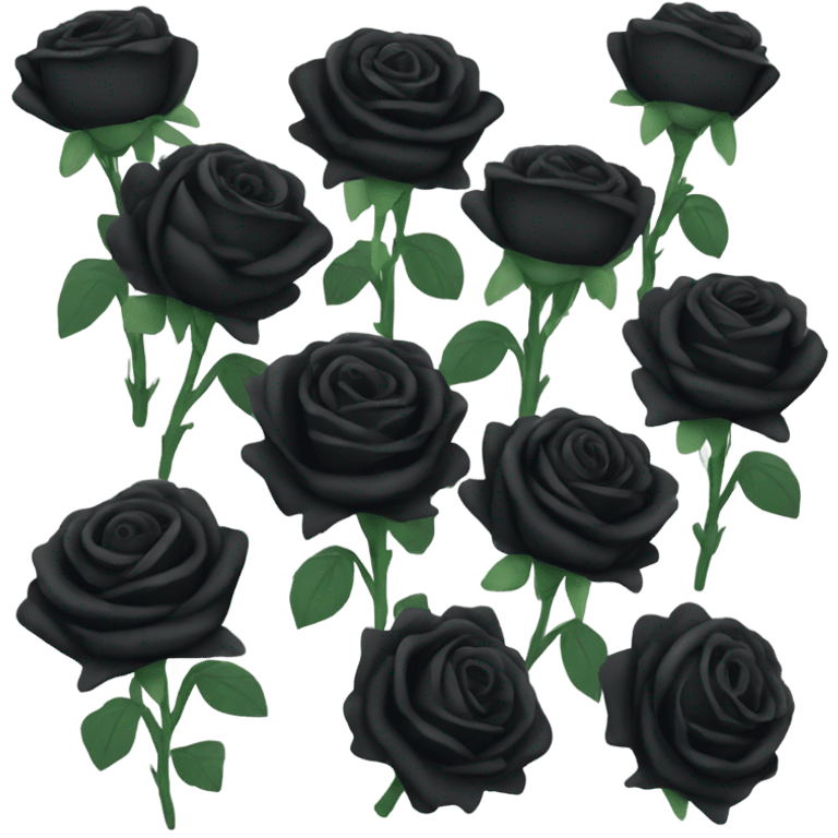 bouquet of black roses emoji