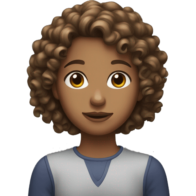 Girl with curly brown hair  emoji