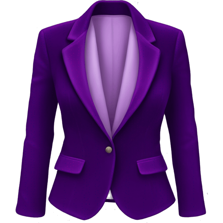 Realistic isolated dark purple velvet feminine fashion blazer. emoji