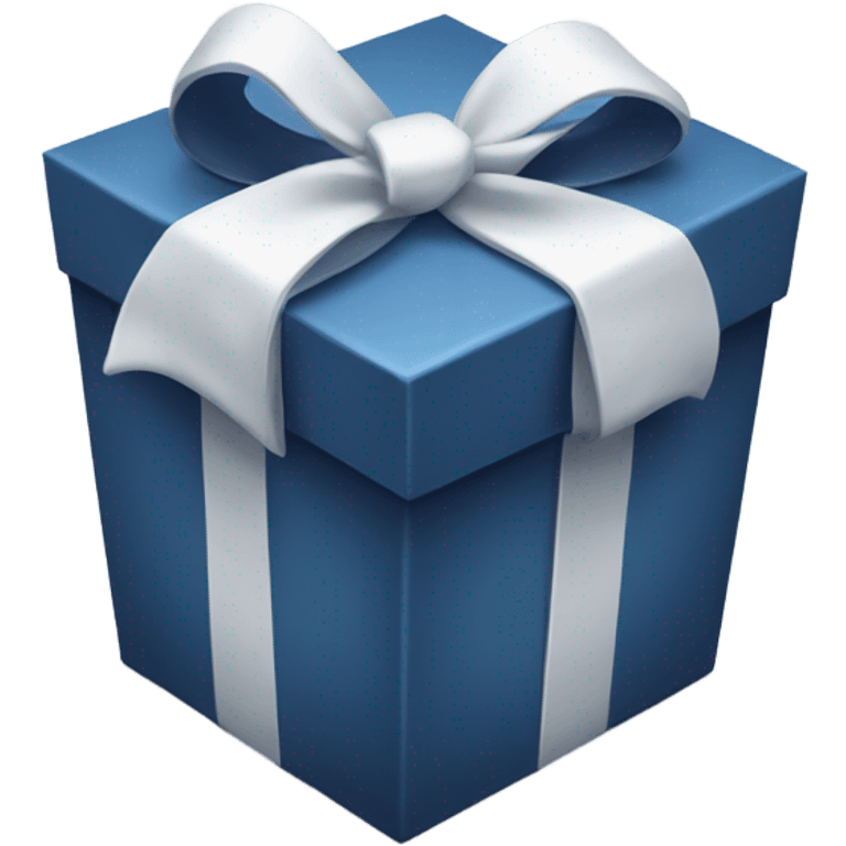 dark blue gift box with white bow emoji