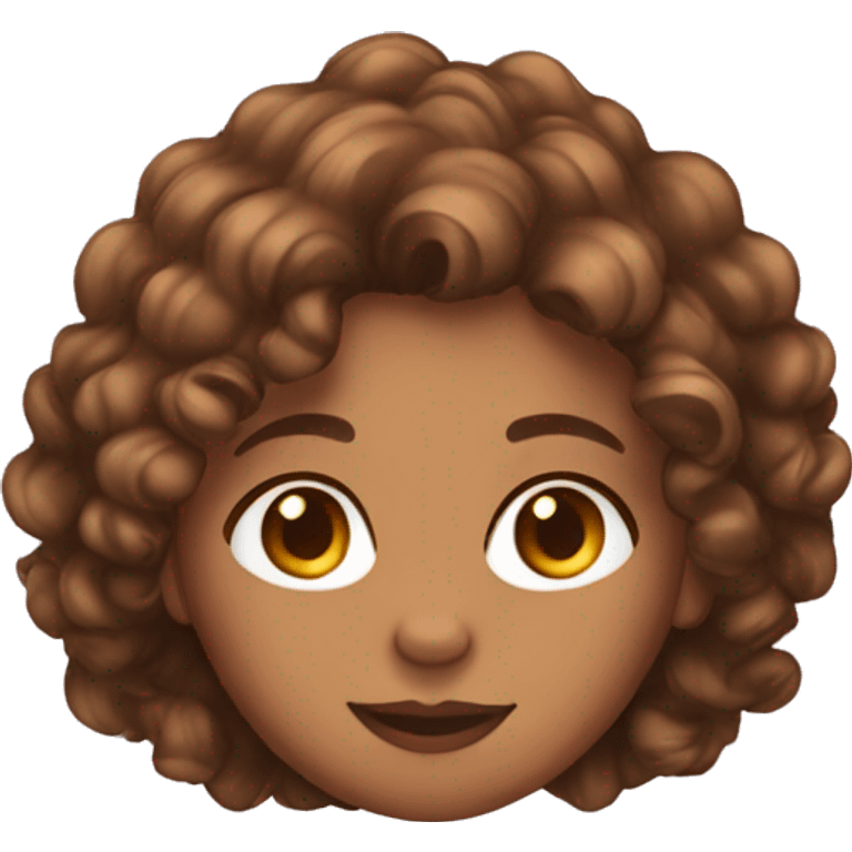 girl emoji tan skin with curly brown hair emoji