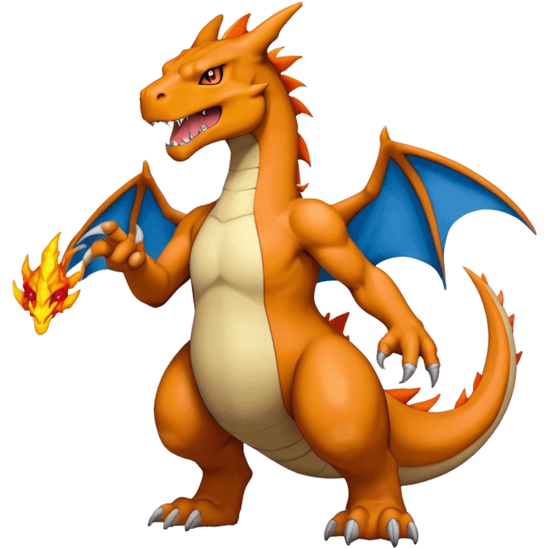 Cool edgy Greymon-Charizard-Digimon, full body  emoji