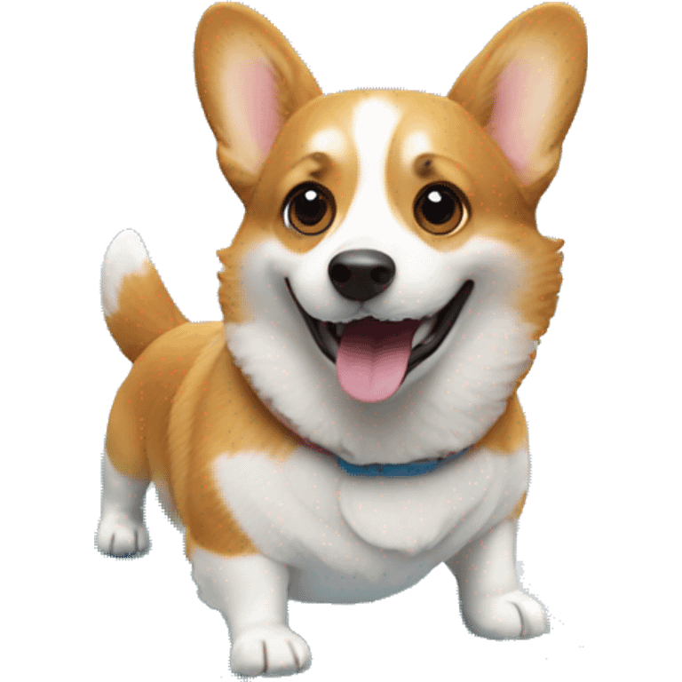 Corgi surfing emoji