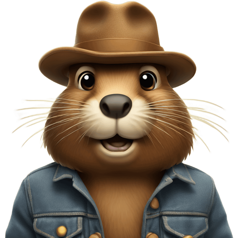 Beaver with a moustache emoji