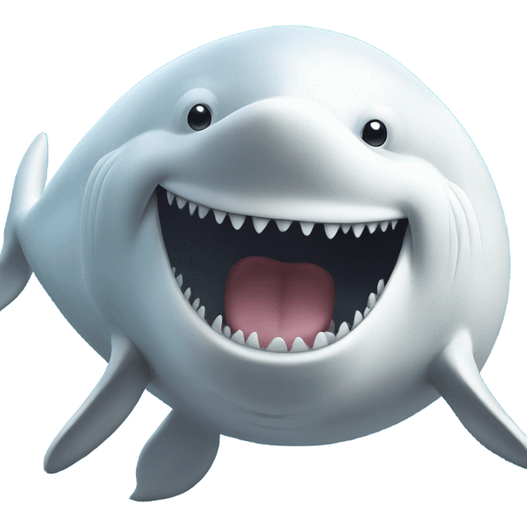 white whale , open mouth emoji