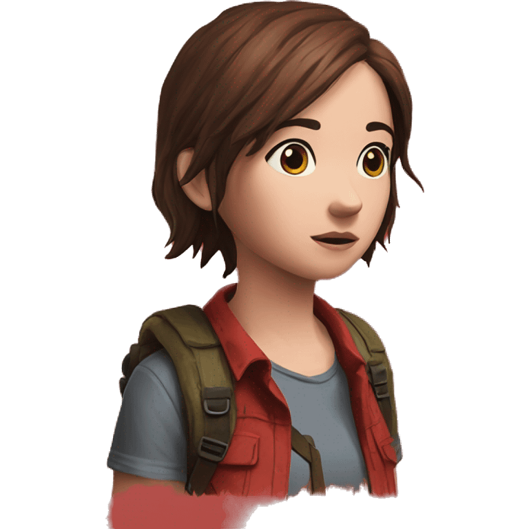 Ellie the last of us red t-shirt Little bit dezoom emoji