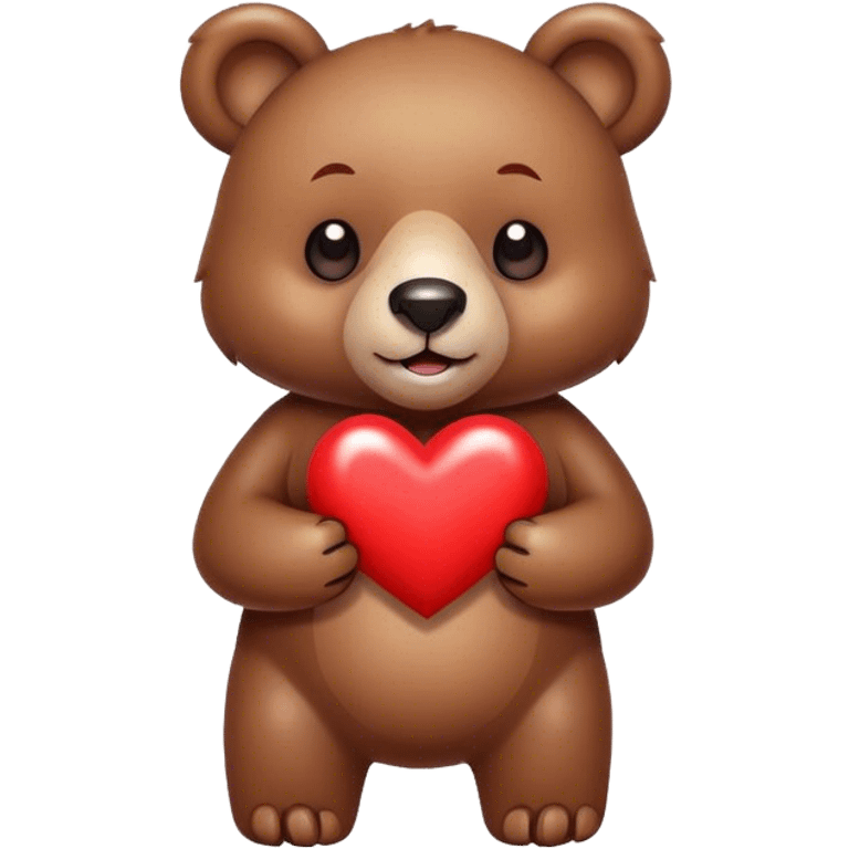 Bear holding heart emoji