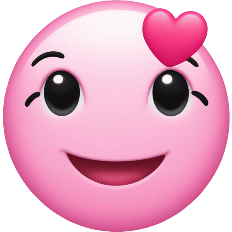 The blushing smiley with three hearts around it but the hearts are pink emoji