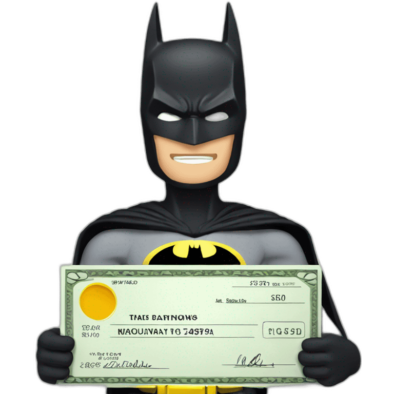 Batman Holding a big check emoji