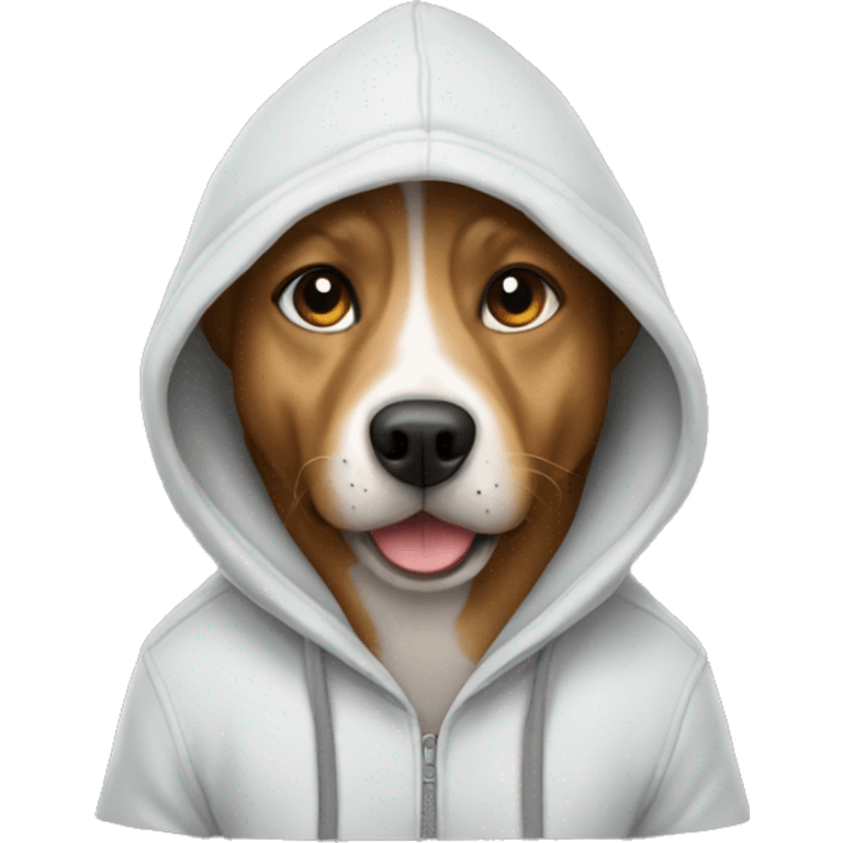 Dog wearing hoodie emoji