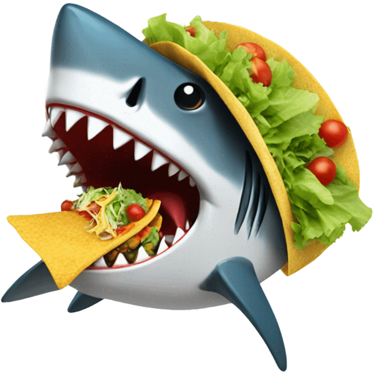 Shark eating taco emoji