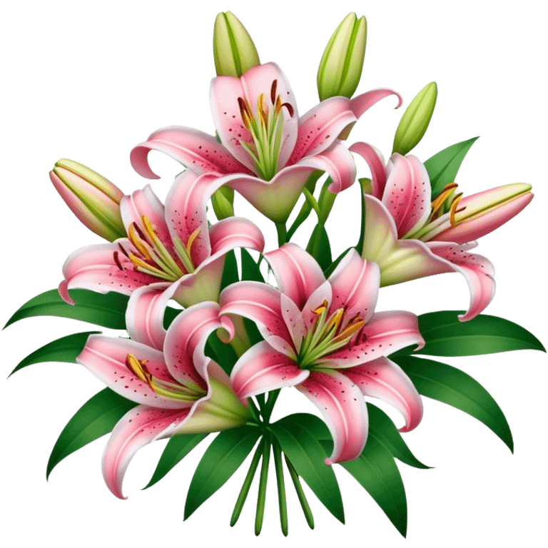 Lily stargazer flower bouquet  emoji