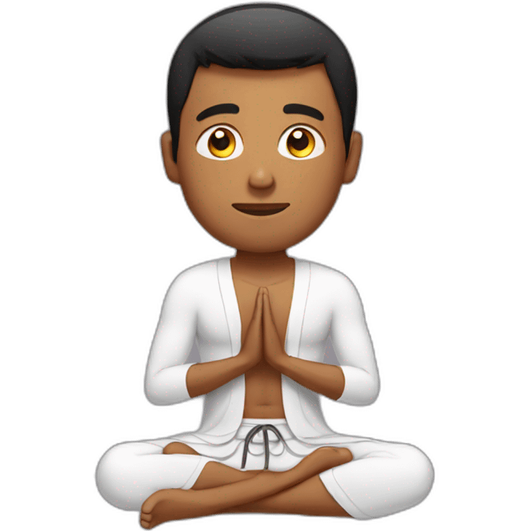  Indian male Athlete with abs doing meditation  emoji