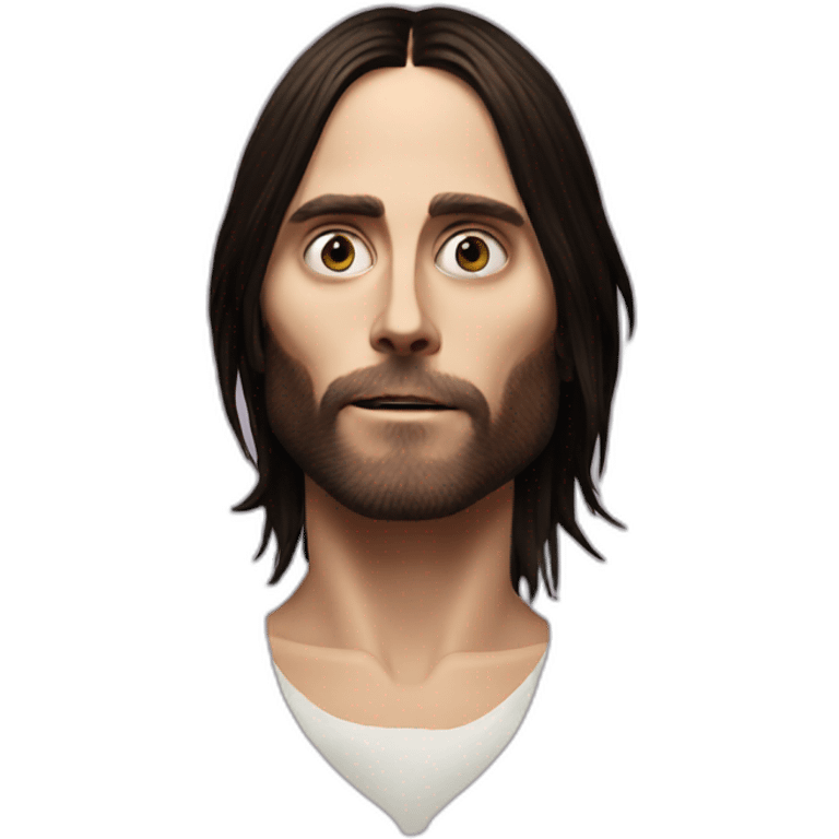 Jared Leto with face like eggplant emoji