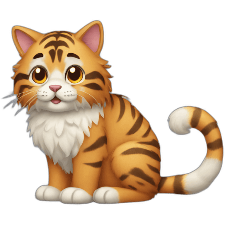 fluffy tiger cat emoji