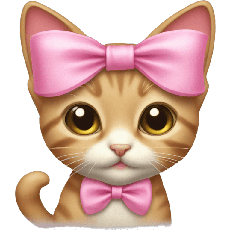 Kitten with pink bow emoji