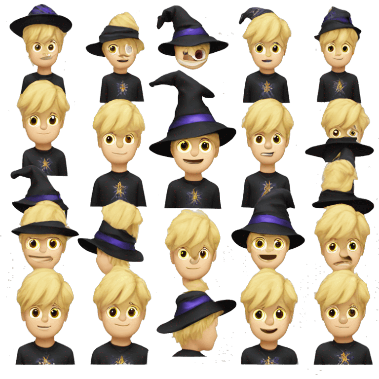 blond boy with magic hat  wizard  emoji