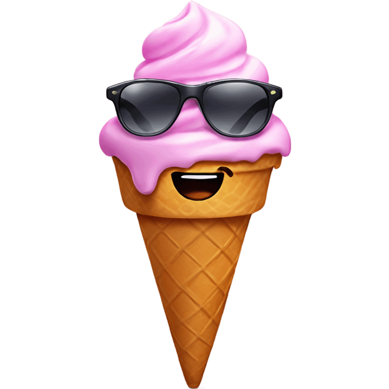 Ice cream cone with sunglasses emoji