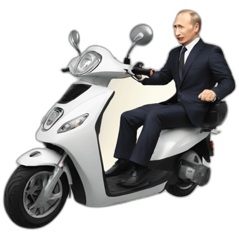 putin on electric scooter flying into the sky emoji