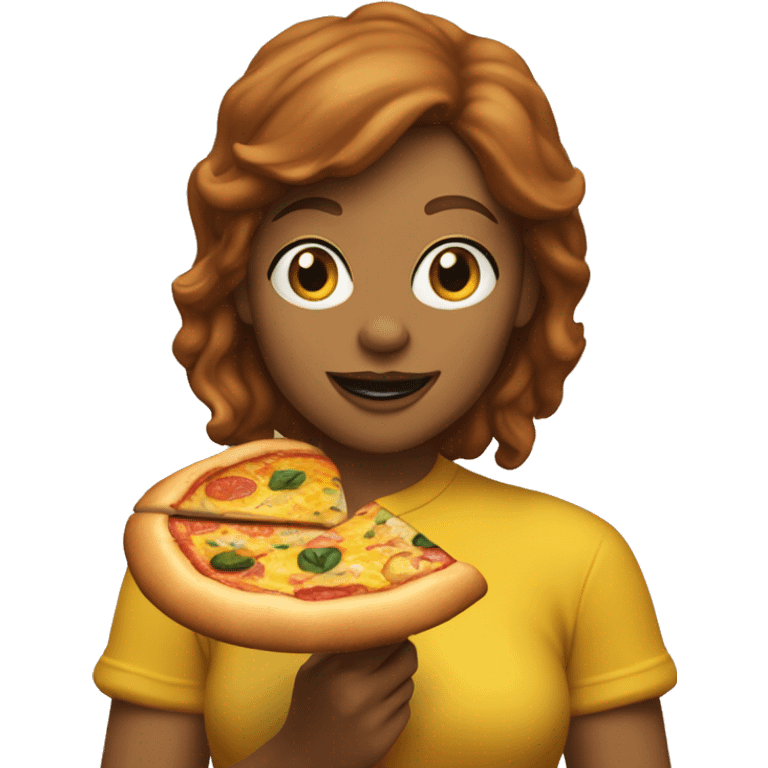 April O’Neil eating pizza emoji