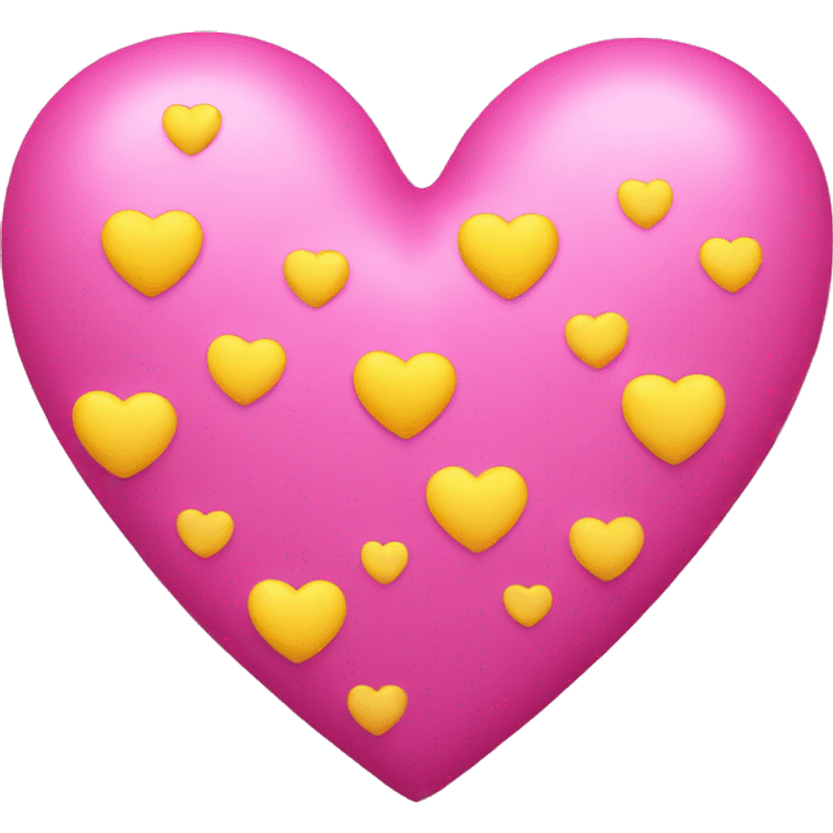 Pink heart with small yellow hearts around it  emoji