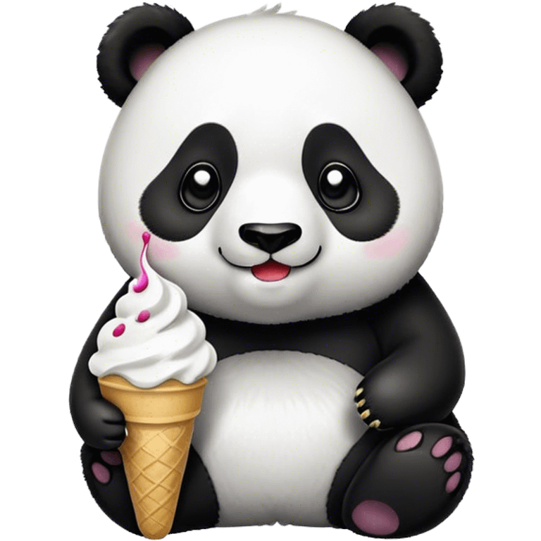 Panda eating ice cream emoji