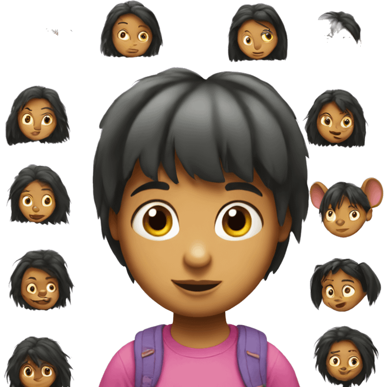 Dora + rat with greasy hair emoji