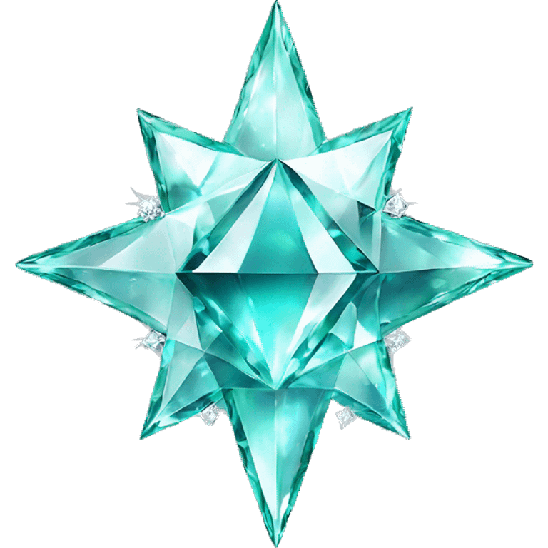 Diamond star with 5 agnles and smarald color emoji