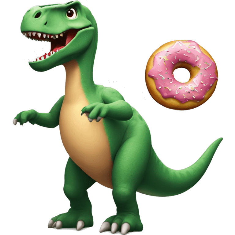 dinosaur hula hooping with a donut emoji